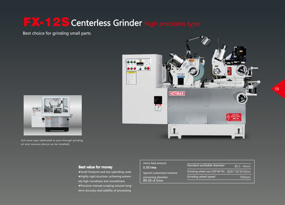 7เครื่องบดไม่มีศูนย์กลาง ขนาด.5kw เครื่องบดล้อมอเตอร์พลังงานและระบบน้ํามันหมุนเวียนการเลื่อนอัตโนมัติ