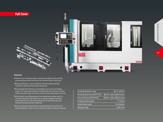 ความละเอียดสูง CNC Centerless Grinder Super Strong Grinding Force Form Grinding สําหรับเหล็กสแตนเหล็กแข็ง FX-24CNC