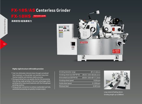 ระบบ CNC เครื่องบดไร้ศูนย์กลาง Siemens 828D ด้วยระบบวงจรฟูจิของญี่ปุ่น และพลังงานมอเตอร์ล้อบด 2-15KW