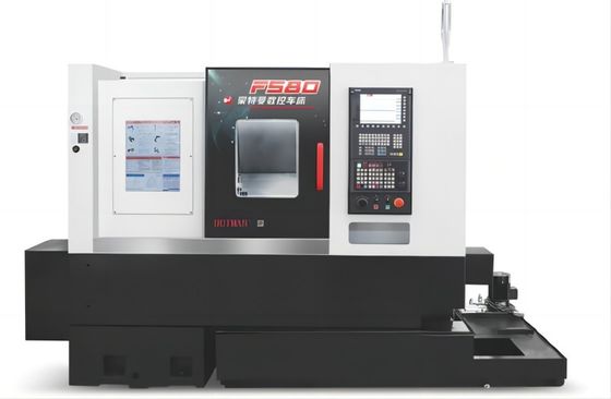 ความแม่นยํา CNC Lathe F580 การตัดหนักและ servo โปรแกรม Tailseat spindle มอเตอร์
